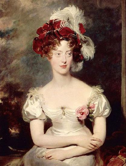 Sir Thomas Lawrence Portrait of Princess Caroline Ferdinande of Bourbon-Two Sicilies Duchess of Berry. oil painting image